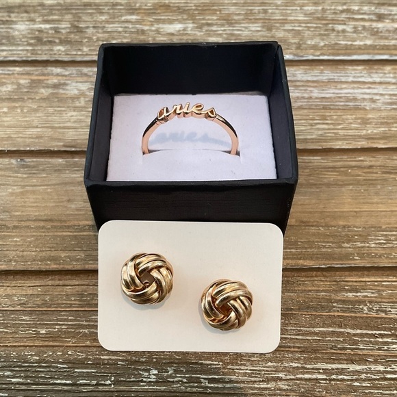 Aries Zodiac Dainty Lightweight Gold Tone Copper Ring - Picture 9 of 11